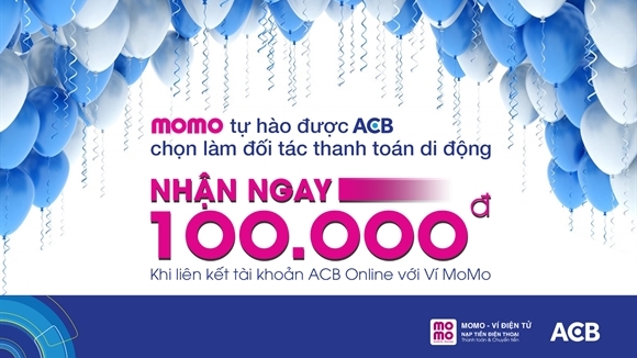 Khách hàng ACB Online  Liên kết với MoMo nhận không giới hạn quà tặng