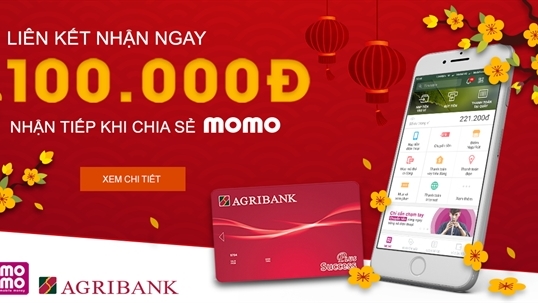 Nhận 100.000 đồng không giới hạn khi liên kết Agribank với Ví MoMo