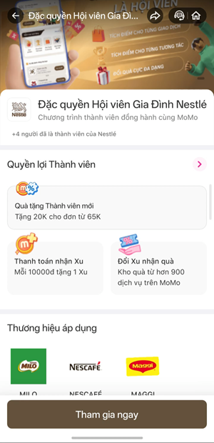 Bước 1: Tại trang chủ MoMo, chọn Ưu đãi.