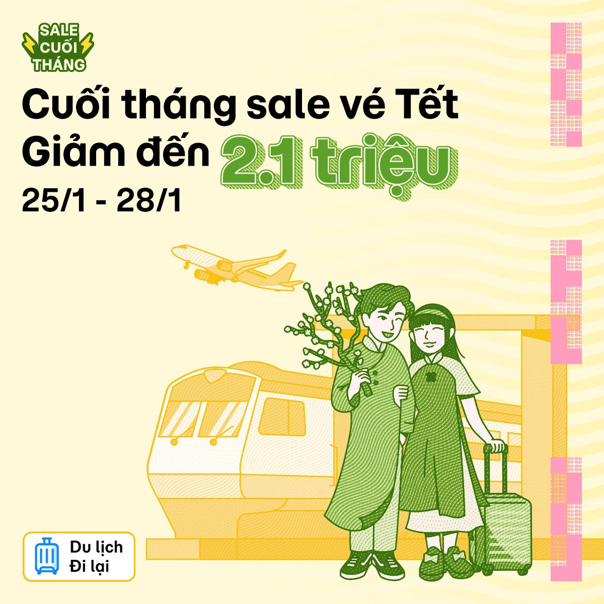 Cuối tháng sale vé Tết - Giảm đến 2.1 triệu