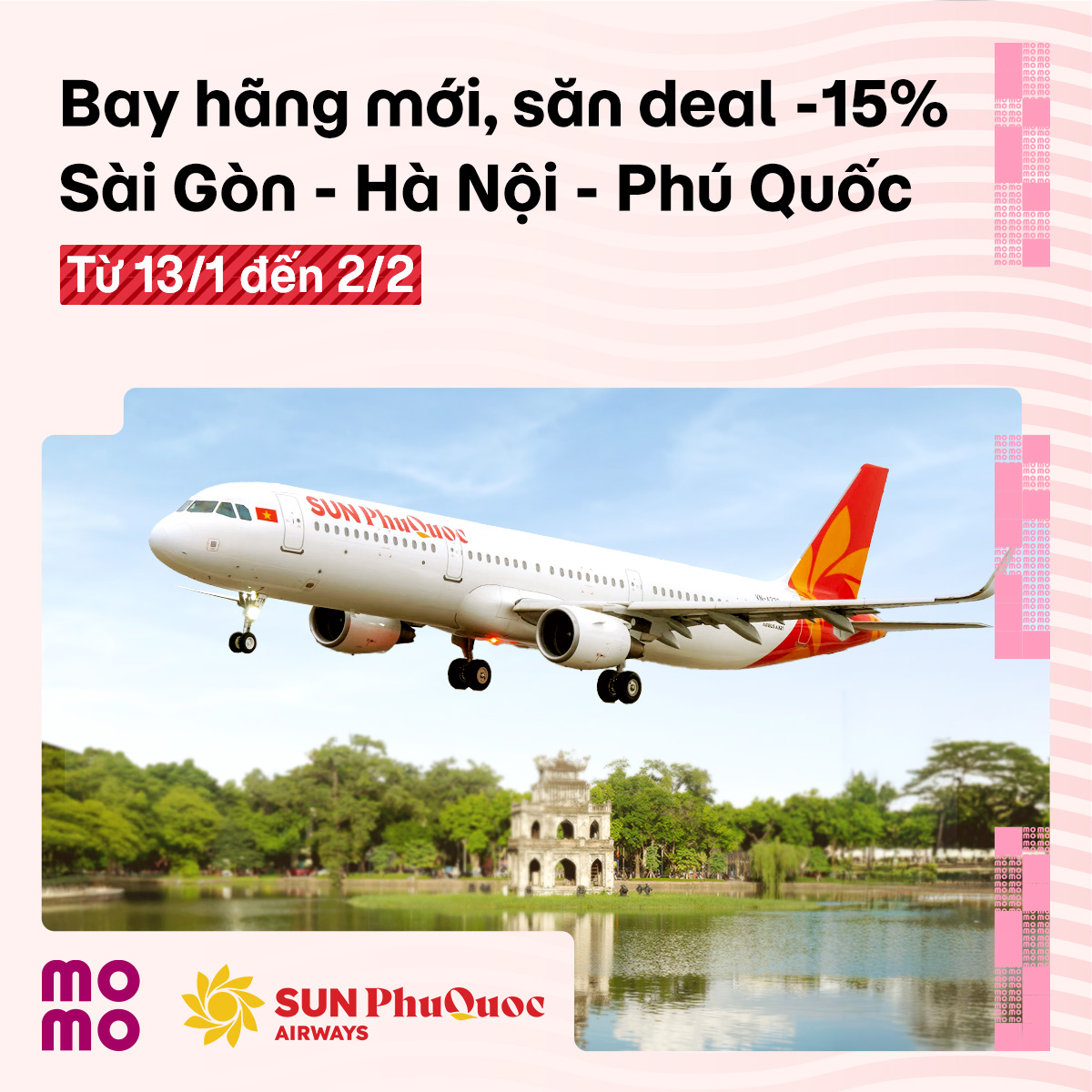 Vừa bay hãng mới, vừa săn deal hời 15% cùng Sun PhuQuoc Airways trên MoMo Travel!