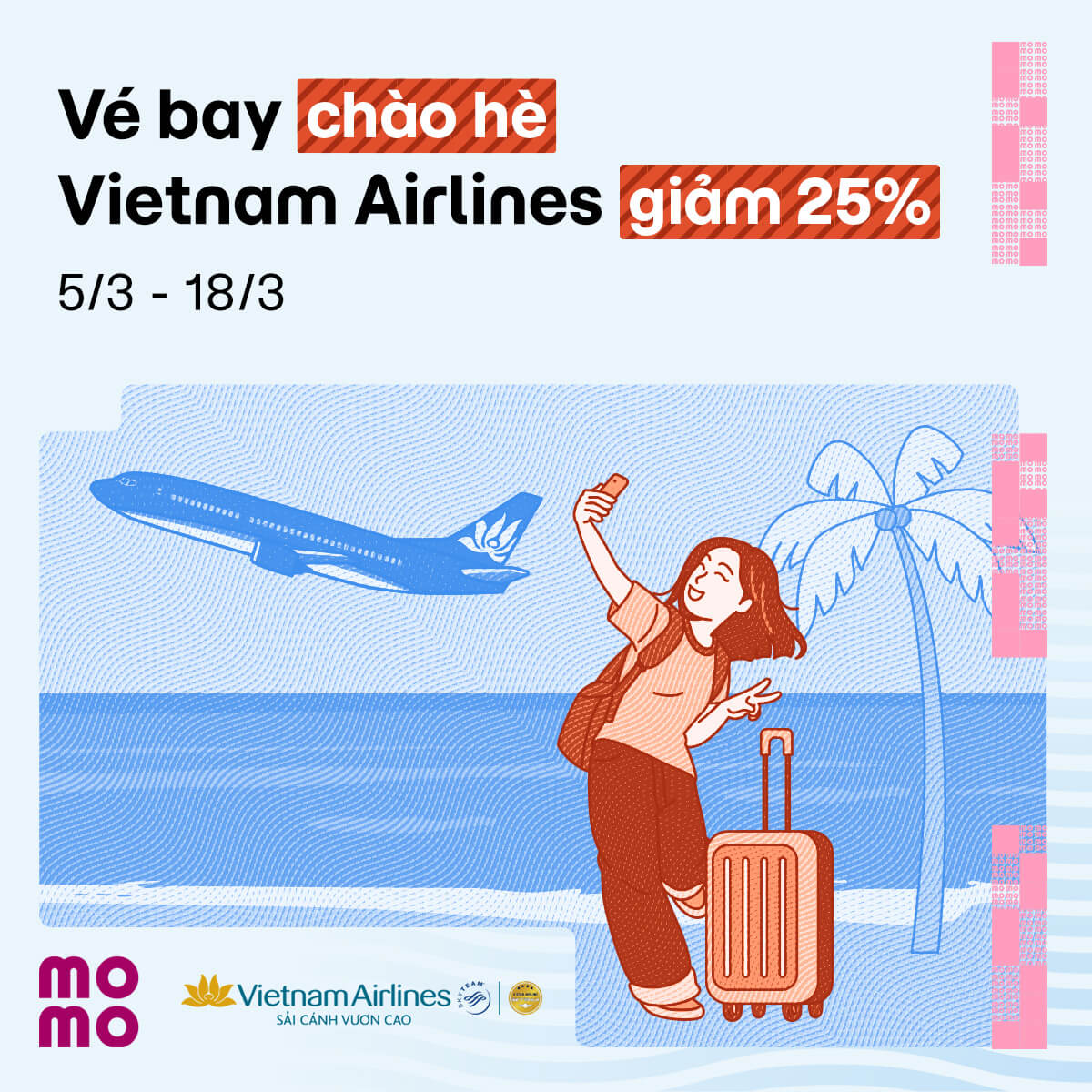 Chào hè rực rỡ: Vietnam Airlines giảm đậm đến 25% vé bay nội địa trên MoMo Travel!