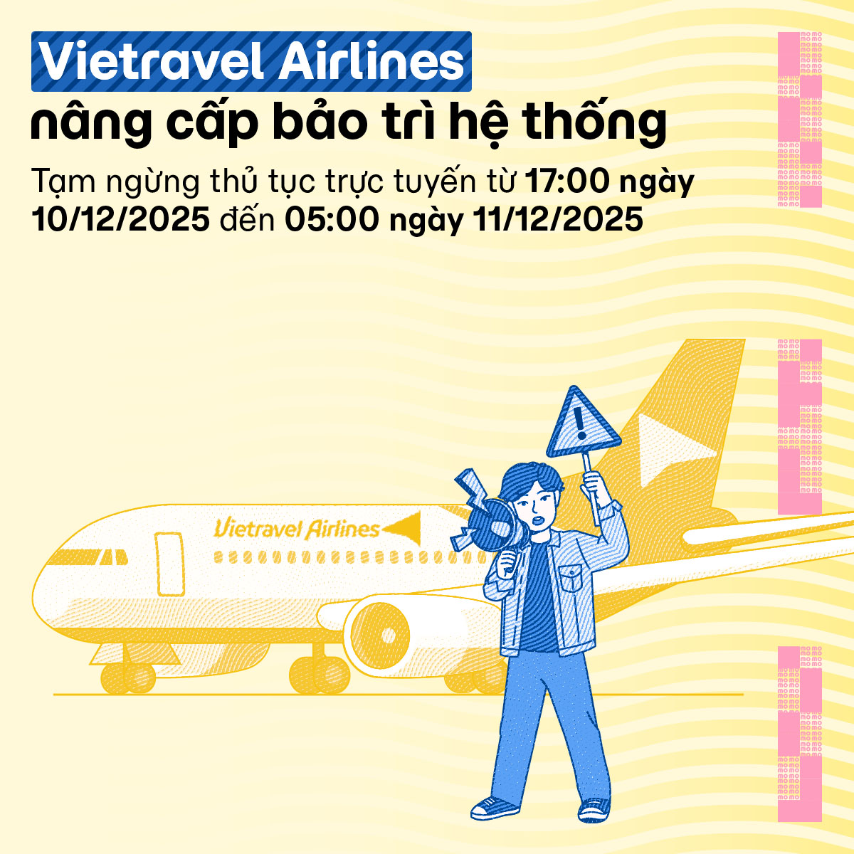Vietravel Airlines thông báo nâng cấp hệ thống dịch vụ hành khách