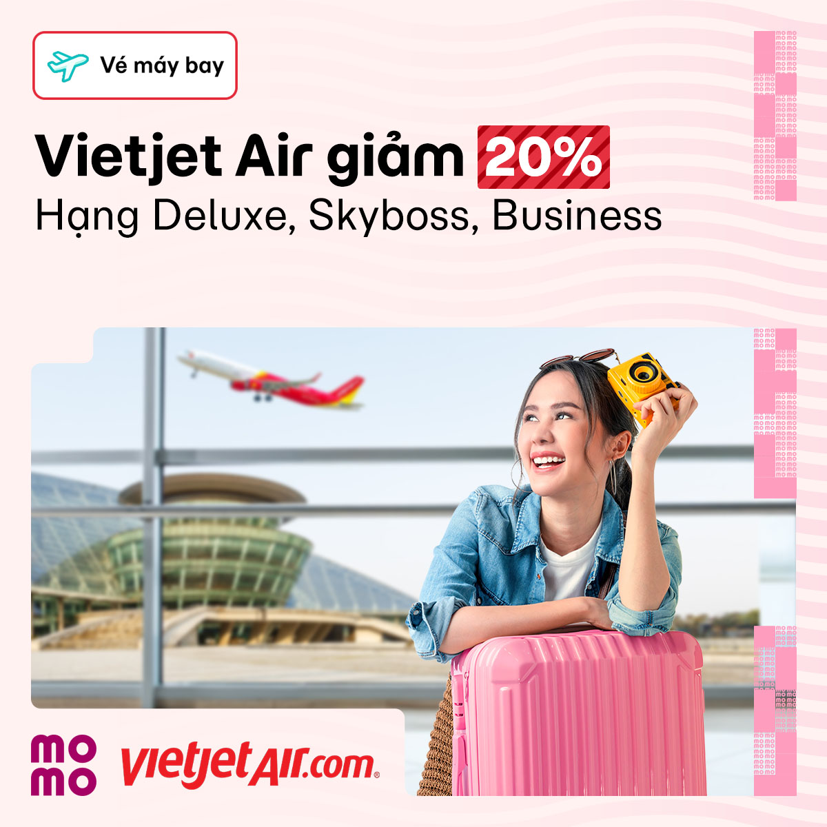 Giảm ngay 20% khi đặt vé Vietjet Air hạng Deluxe, Skyboss & Business