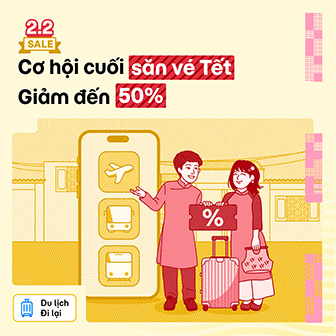 Sale 2.2 - Gần Tết kẻo hết: Cơ hội cuối săn vé Tết giảm đến 50%!