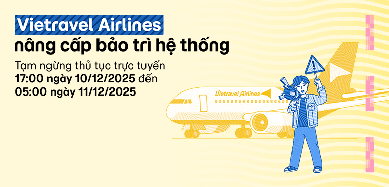 Vietravel Airlines thông báo nâng cấp hệ thống dịch vụ hành khách