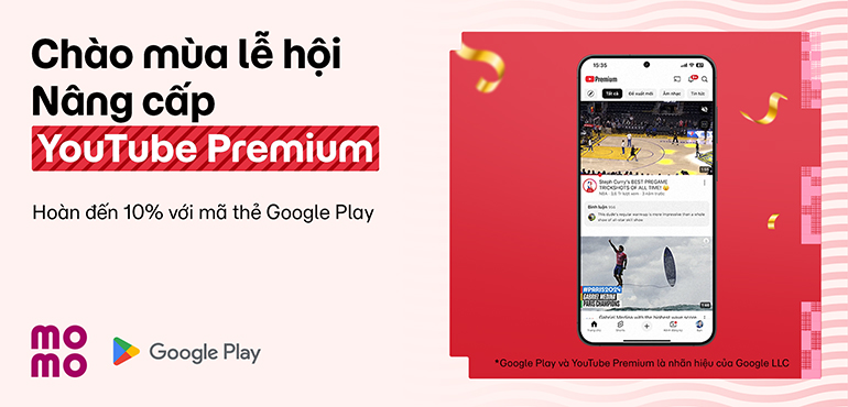 Cuối năm tiết kiệm: Hoàn tiền lên đến 10% khi mua mã thẻ Google Play trên MoMo