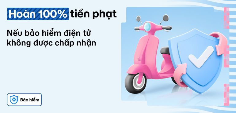 MoMo hoàn tiền toàn bộ phí phạt nếu Bảo hiểm Xe máy Điện tử không được chấp nhận