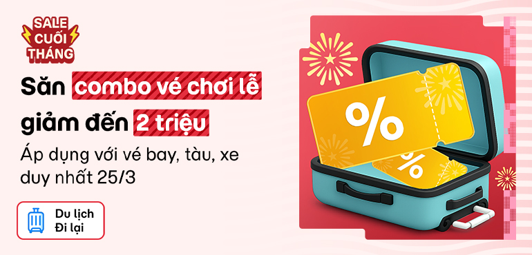 Sale cuối tháng - duy nhất 25.3: Combo du lịch lễ giảm đến 2 triệu trên MoMo Travel!