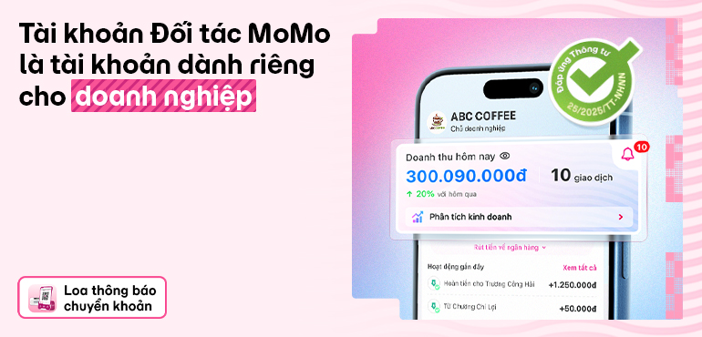 Loa báo MoMo nhận tiền đúng chuẩn tài khoản hộ kinh doanh