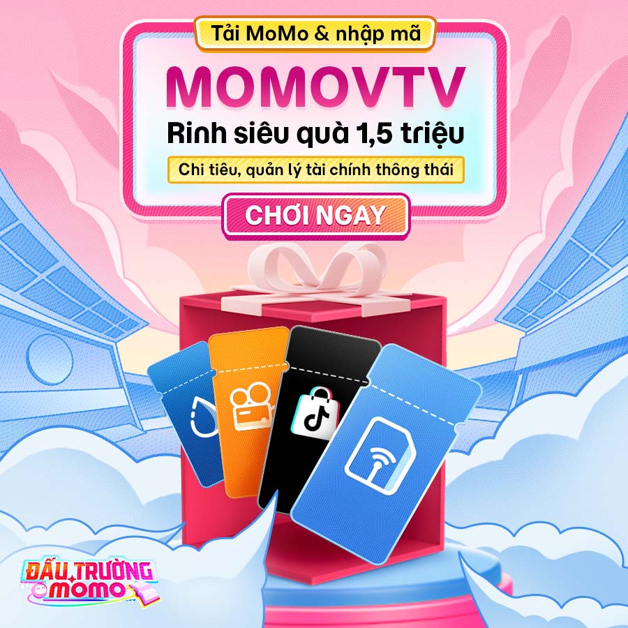 Tải MoMo, nhập mã MOMOVTV: Rinh bộ thẻ quà trị giá 1,5 triệu, giảm giá ăn uống, mua sắm, vui chơi