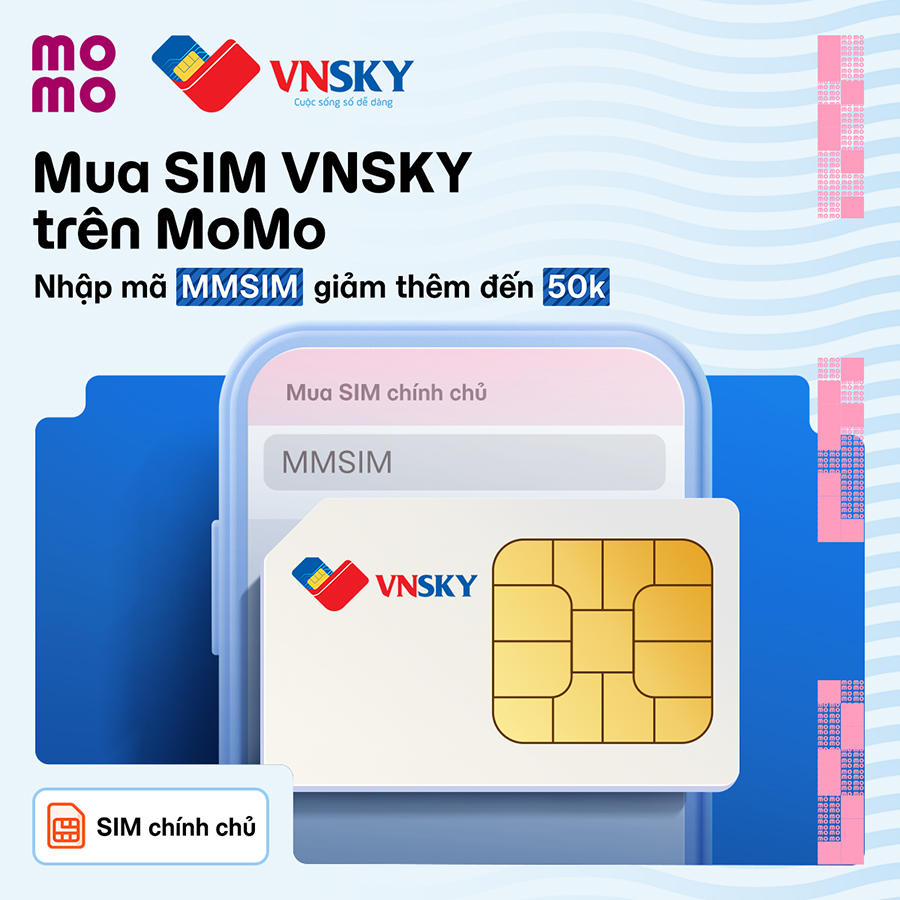 Mua VNSKY trên MoMo - giá rẻ, mạng khỏe, data khủng, oline bất tận