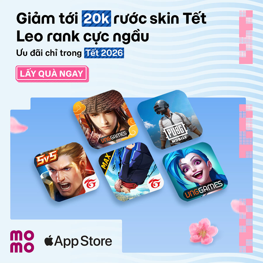 Giảm ngay 20.000đ thanh toán App Store cho game thủ leo rank, sắm trọn skin Tết, nạp quân huy