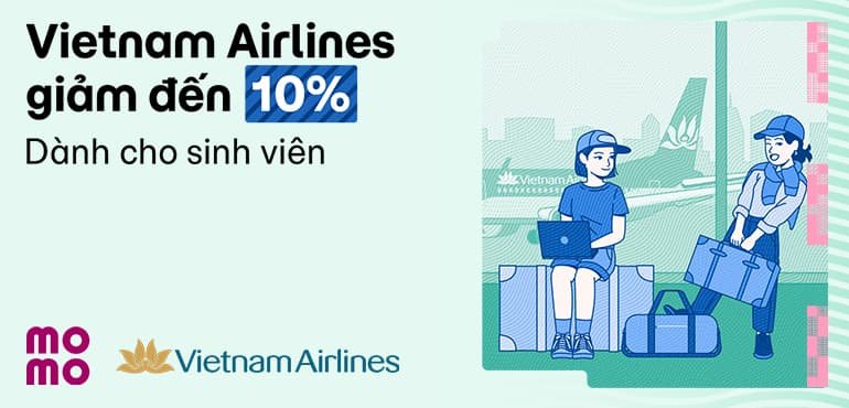 Bay tiết kiệm đến 10% khi đặt vé Vietnam Airlines trên MoMo