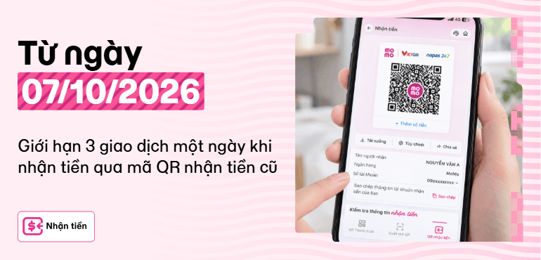 Cập nhật mã QR nhận tiền mới trên MoMo trước 07/10/2026