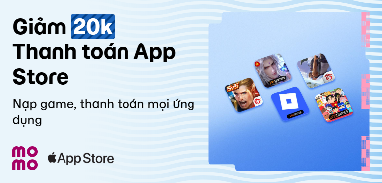 Giảm ngay 20K khi lần đầu thanh toán qua MoMo: Nạp game, mua gói đăng ký của ứng dụng