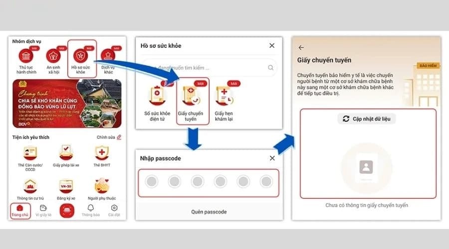 Cách truy cập, xem nội dung giấy chuyển tuyến bảo hiểm y tế online trên VneID