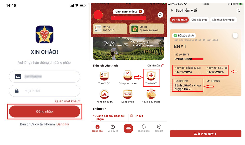 Các bước tra cứu BHYT bằng CCCD trên ứng dụng VneID