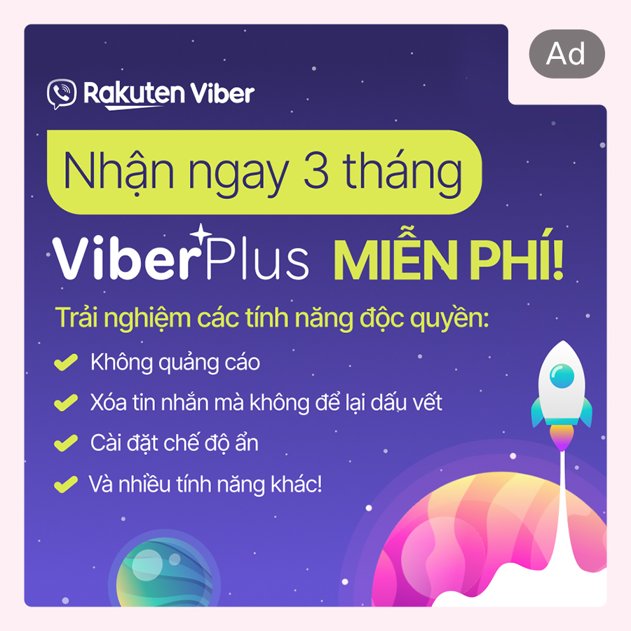 Nhận miễn phí Viber Plus 3 tháng! Trải nghiệm ngay!