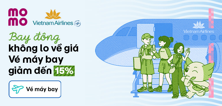 Bay đông - Không lo về giá: Vietnam Airlines giảm đến 15% vé máy bay trên MoMoTravel!