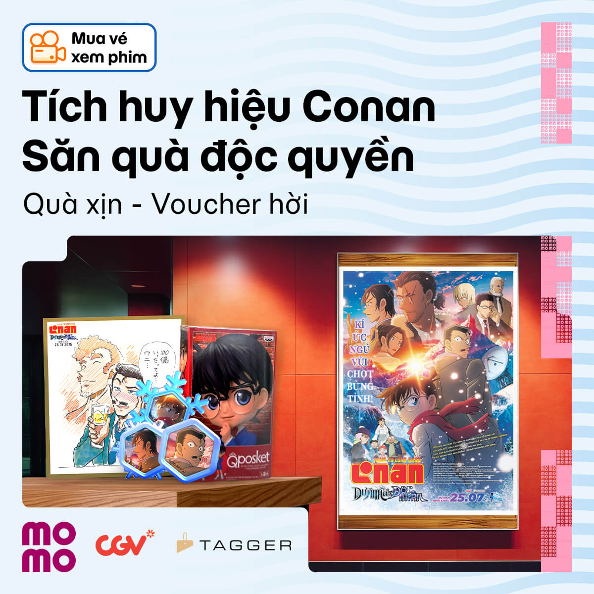 Tích huy hiệu, rinh mô hình Conan siêu xịn và loạt thẻ quà chất ngất!