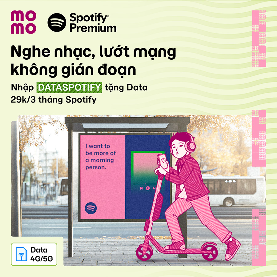 Nghe Spotify bị rớt mạng? Có MoMo, an tâm nghe nhạc, lướt mạng không gián đoạn!
