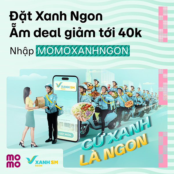 Giảm sâu tới 40.000đ khi đặt Xanh Ngon qua MoMo lần đầu