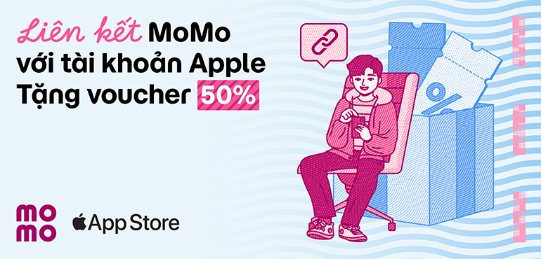 Nhận voucher giảm 50% khi liên kết thành công tài khoản Apple với MoMo