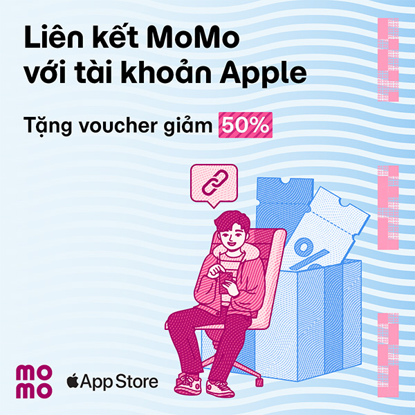 Nhận voucher giảm 50% khi liên kết thành công tài khoản Apple với MoMo