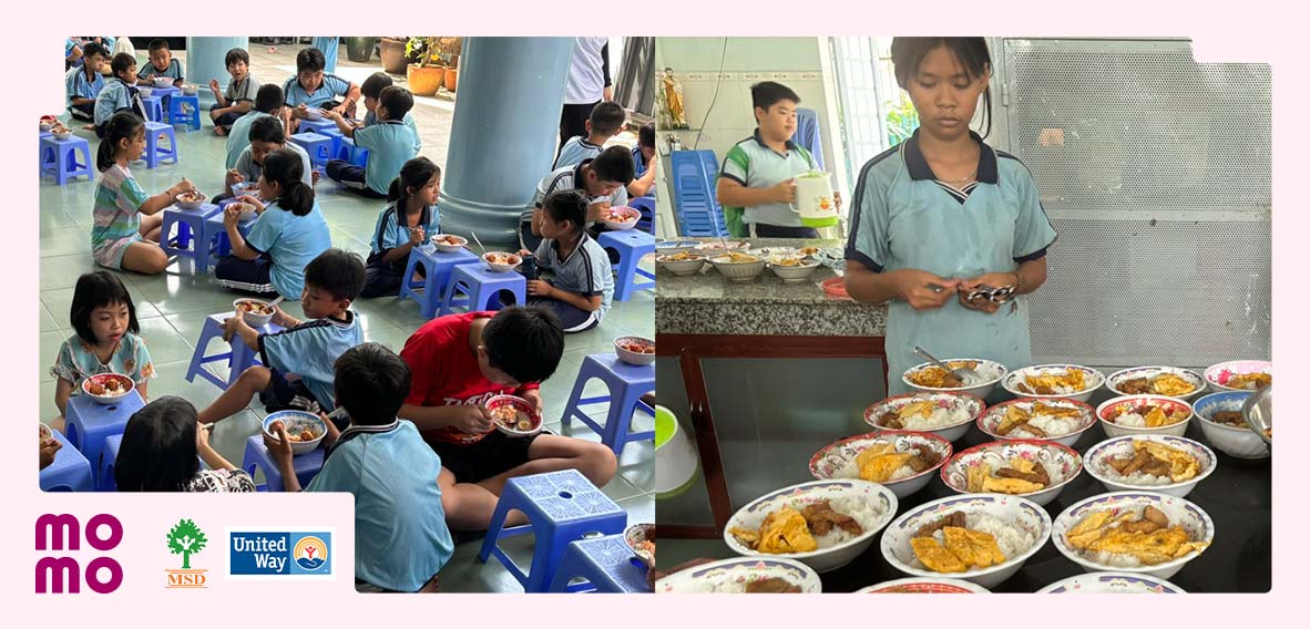 Trao những bữa trưa dinh dưỡng cho 40 em học sinh tại trường Tình Thương Ái Linh