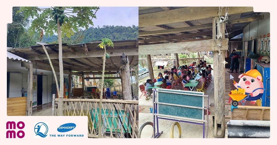 Trường có 1 phòng học bằng gỗ dựng tạm từ năm 2019, nền đất thô sơ, tường vách xiêu vẹo - 2