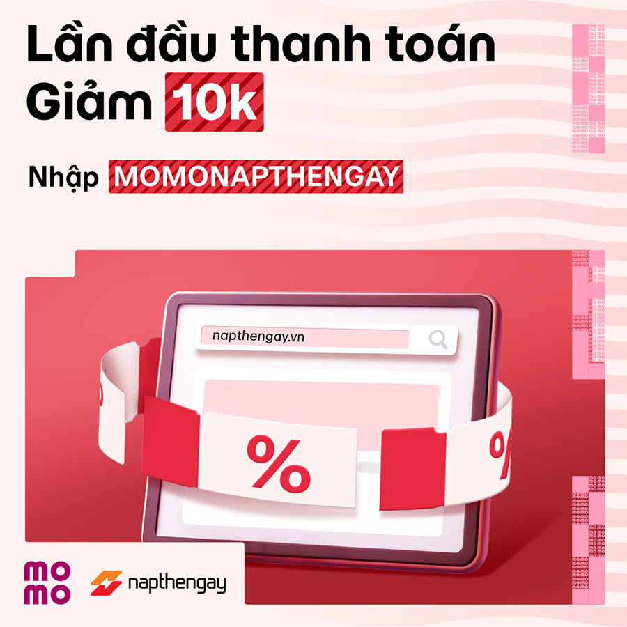 Lần đầu mua thẻ nạp game, MoMo tặng liền ưu đãi giảm 10.000đ