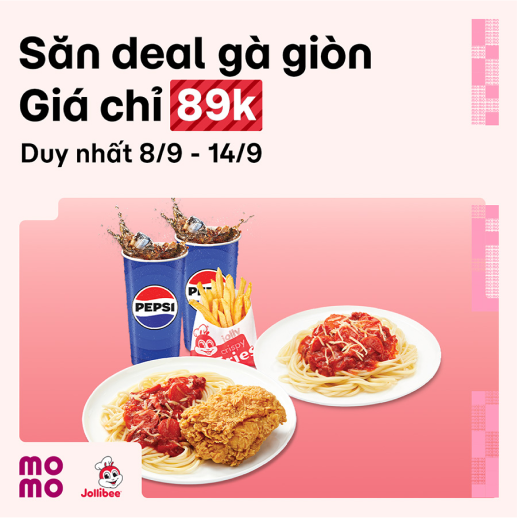 Lộ diện combo Jollibee siêu ngon, ăn là ghiền giá cực rẻ  89.000đ