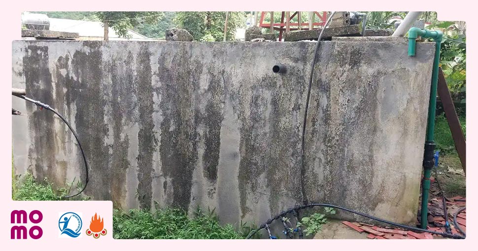 Khu vực dự trữ nước cho học sinh của Trường PTDTBT Tiểu học và THCS Bản Máy