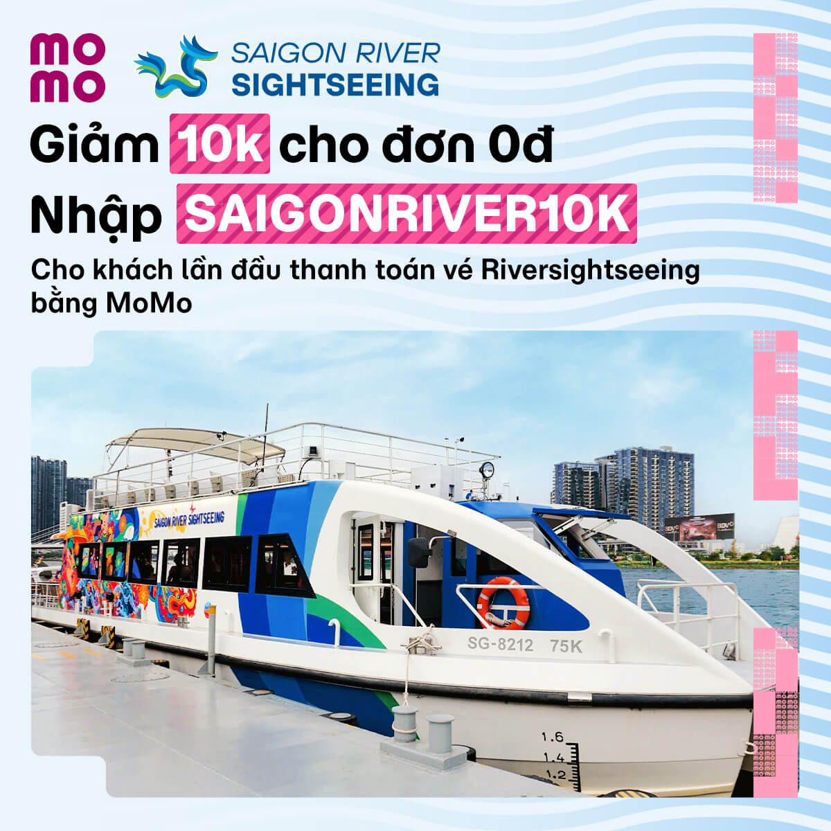Tham quan Sài Gòn bằng tàu Saigon River Sightseeing - Thanh toán MoMo, giảm 10.000đ