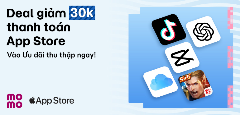 Deal hời cuối tháng: Giảm 30.000đ nạp game, thanh toán mọi ứng dụng App Store