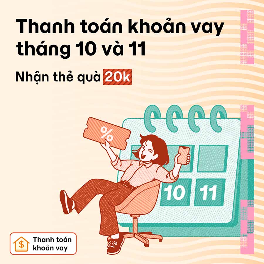 Thanh toán khoản vay nhận ngay ưu đãi 20.000đ