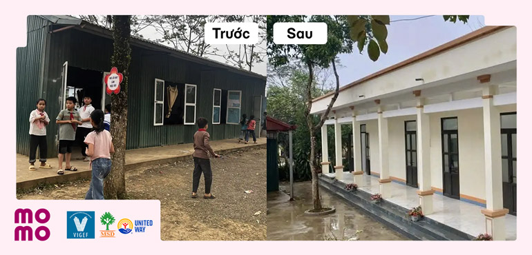 Hoàn thành xây 4 phòng học, trao tặng sách và tổ chức các sự kiện học tập tại trường Tiểu học và Trung học cơ sở Tuân Đạo, Hoà Bình – Đợt 1