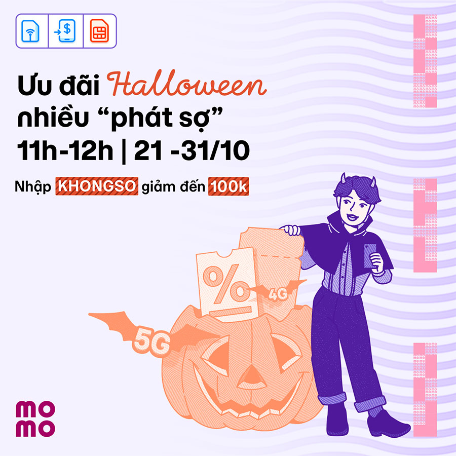 Ưu đãi Halloween nhiều “phát sợ” – Giờ vàng 11h-12h mỗi ngày!
