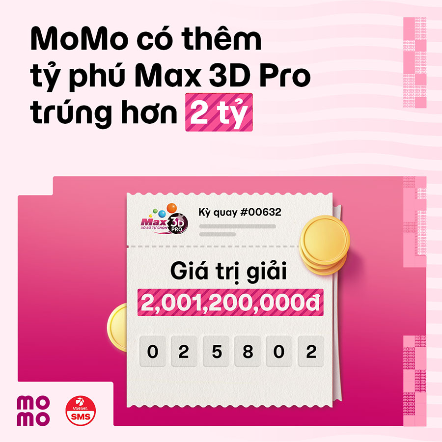 MoMo có thêm khách hàng trúng giải khi mua Vietlott SMS