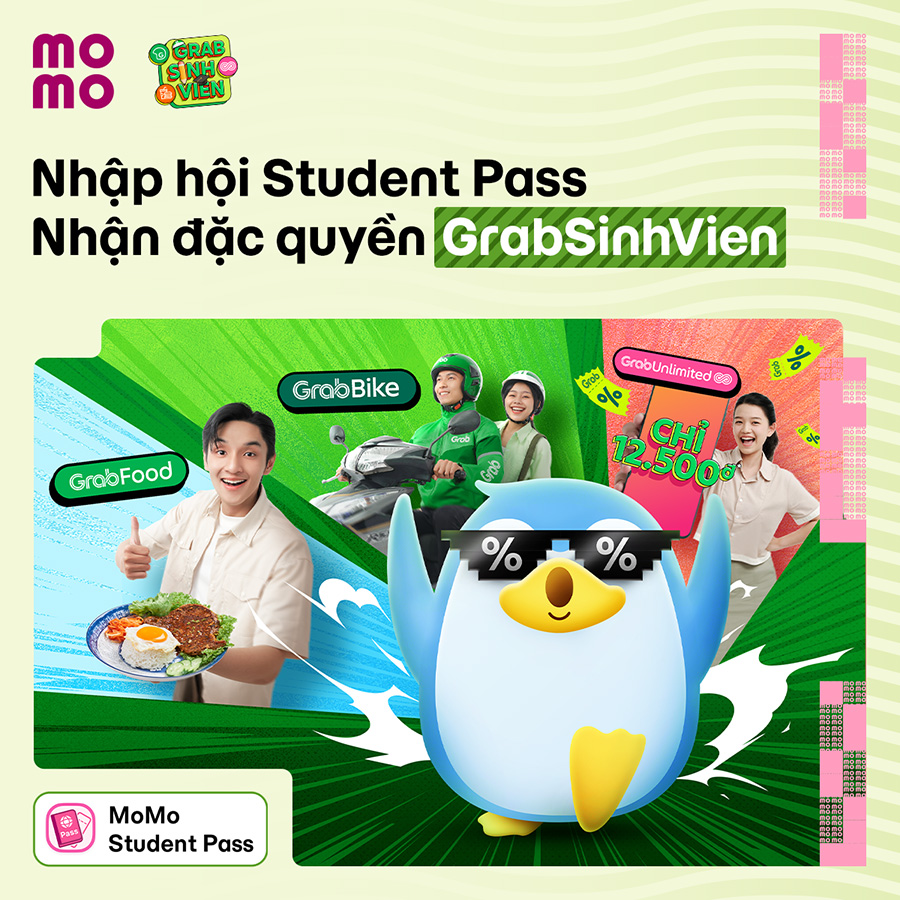 MoMo Student Pass cùng Grab Sinh Viên: Ưu đãi mùa tựu trường cho hành trình sinh viên tiết kiệm