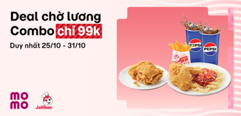 Deal xịn đón lương: Combo Jollibee rẻ không tưởng chỉ 99.000đ