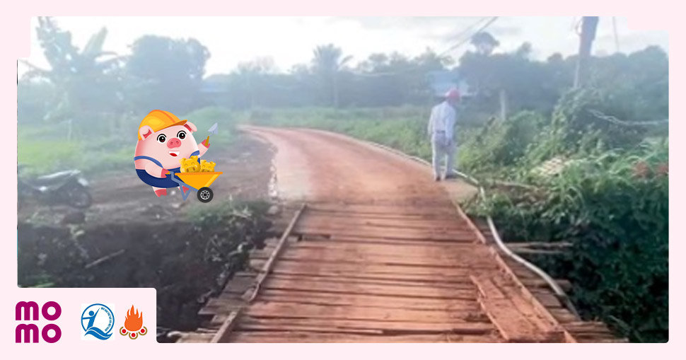 Cây cầu gỗ tạm bắc qua con suối nhỏ nối làng Tai Glai với xã Ia Pia chính là mạch sống duy nhất của người dân - 1