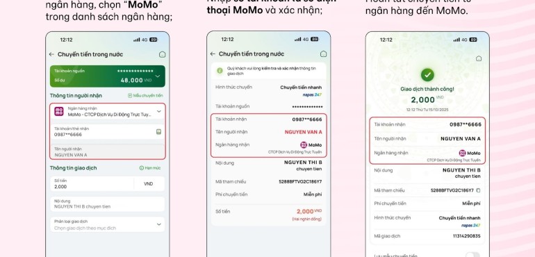 Khẳng định vị thế tiên phong, MoMo là nền tảng trung gian thanh toán đầu tiên triển khai tính năng nhận tiền từ ngân hàng qua số điện thoại