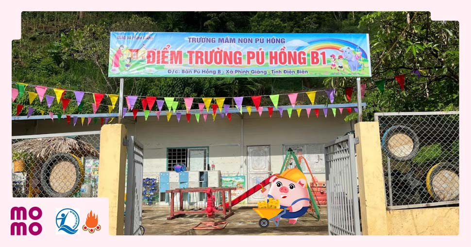 Điểm trường Pú Hồng B1 là nơi theo học của các em nhỏ xã Phình Giàng