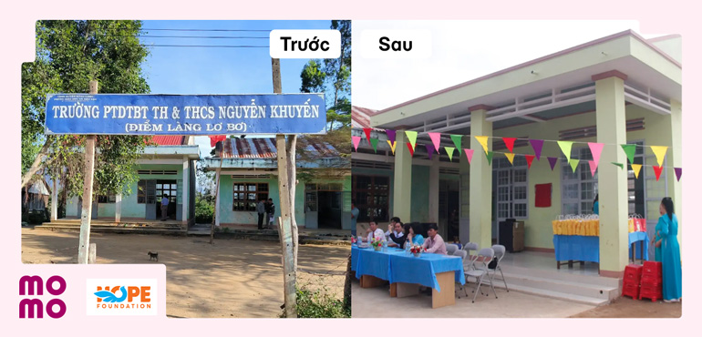 Tặng phòng học mới cho 44 em học sinh tại điểm làng Lơ Pơ thuộc huyện Kong Chro, tỉnh Gia Lai
