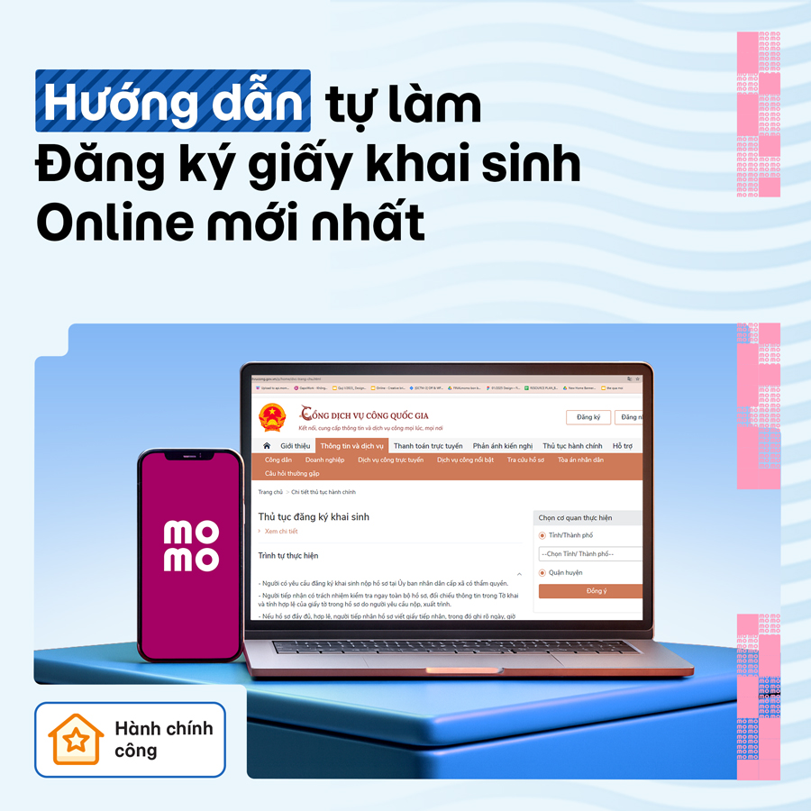 Hướng dẫn tự làm Đăng ký giấy khai sinh online mới nhất