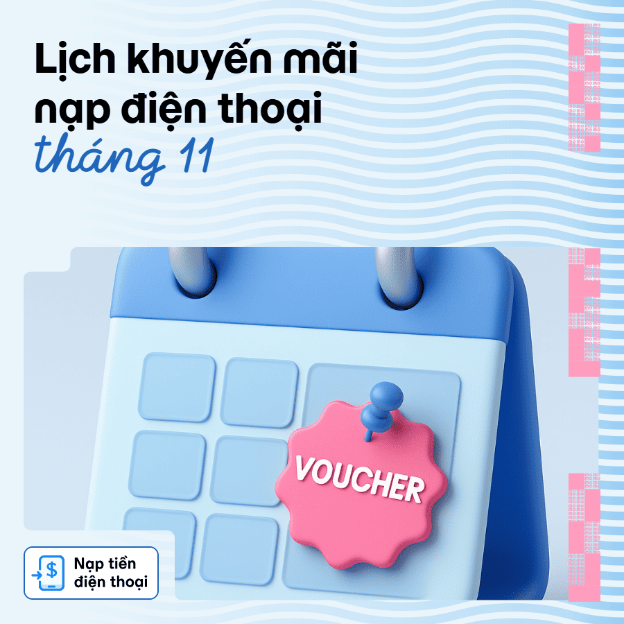 Săn khuyến mãi đến 50% nạp điện thoại tháng 11 trên MoMo.