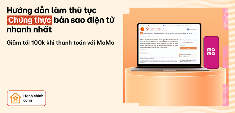 Hướng dẫn thanh toán lệ phí chứng thực bản sao điện tử từ bản chính dễ dàng