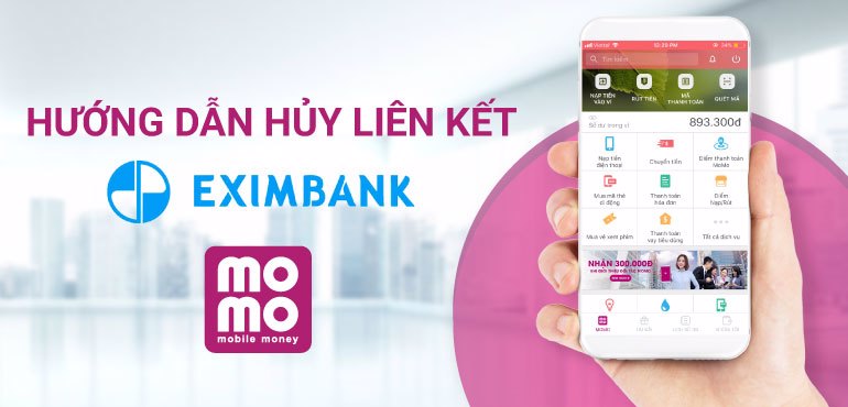 Hướng dẫn hủy liên kết tài khoản Eximbank